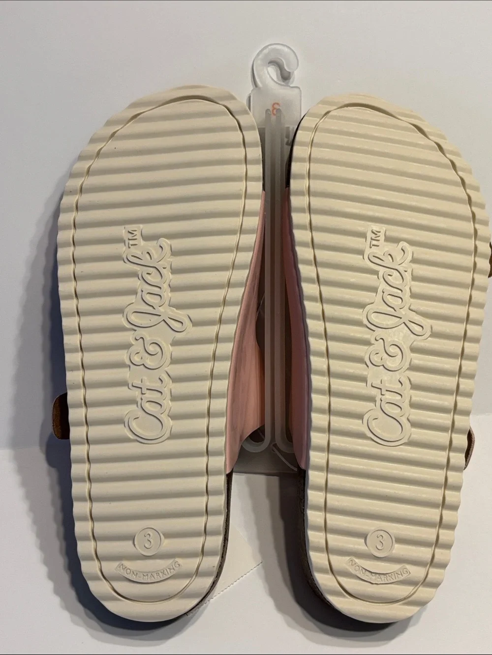 Cat & Jack Girl's Pink Drew Footbed Sandals with Pearl Details